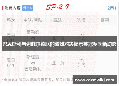 巴恩斯利与谢菲尔德联的激烈对决揭示英冠赛季新动态